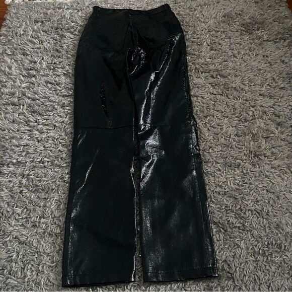 Abercrombie and Fitch The 90s Straight Ultra High Rise leather Pants size 26/2 - Picture 2 of 3